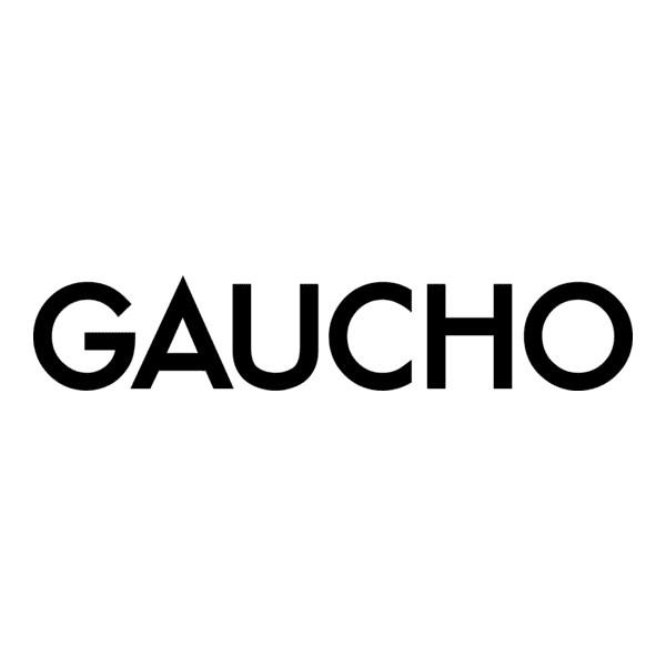 The word "GAUCHO" is written in bold, black, uppercase letters on a white background.