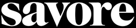 The word "savore" in bold, white lowercase letters on a black background.