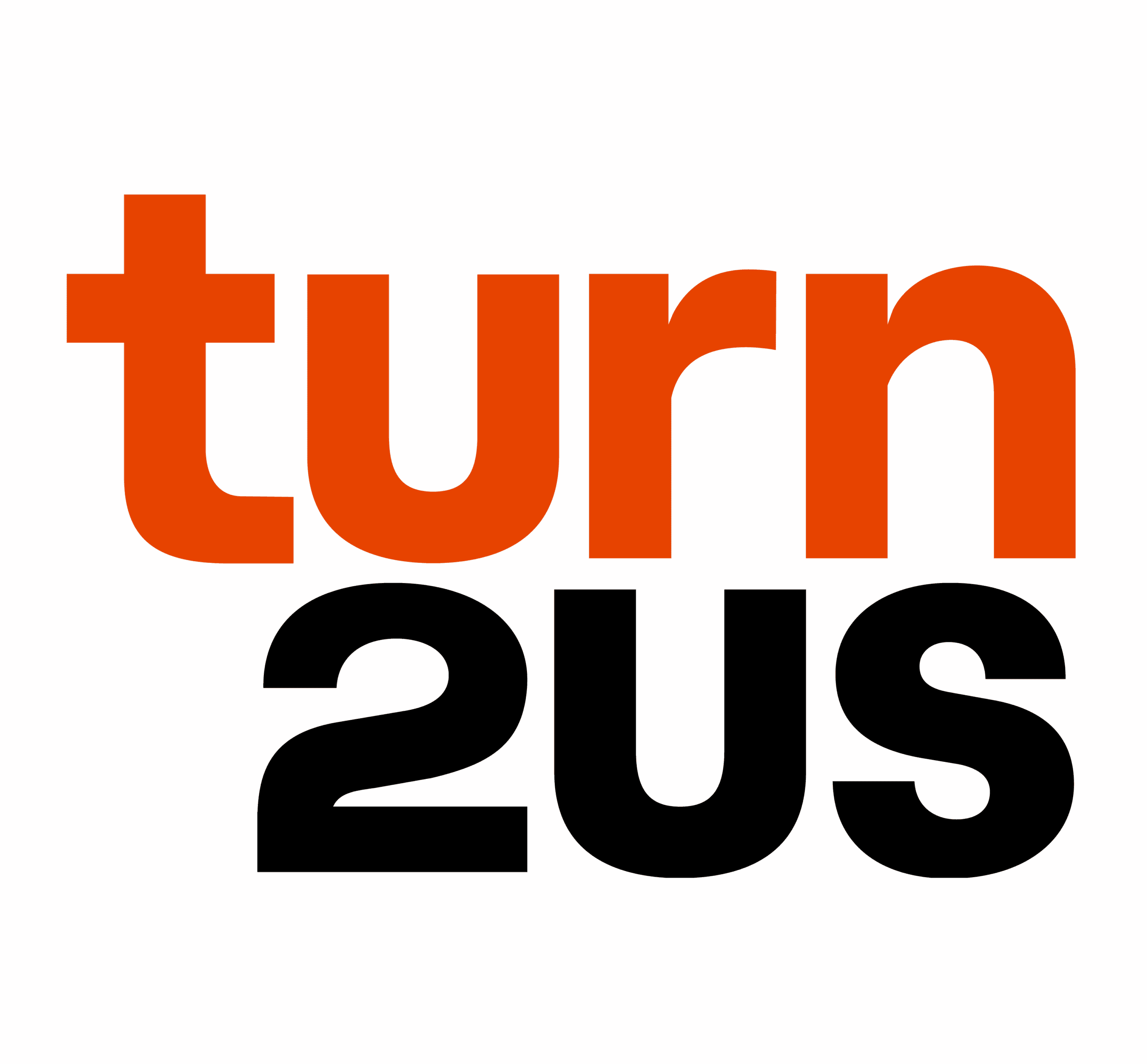 Turn2us logo with 'turn' in orange lowercase letters and '2us' in black lowercase letters on a white background.